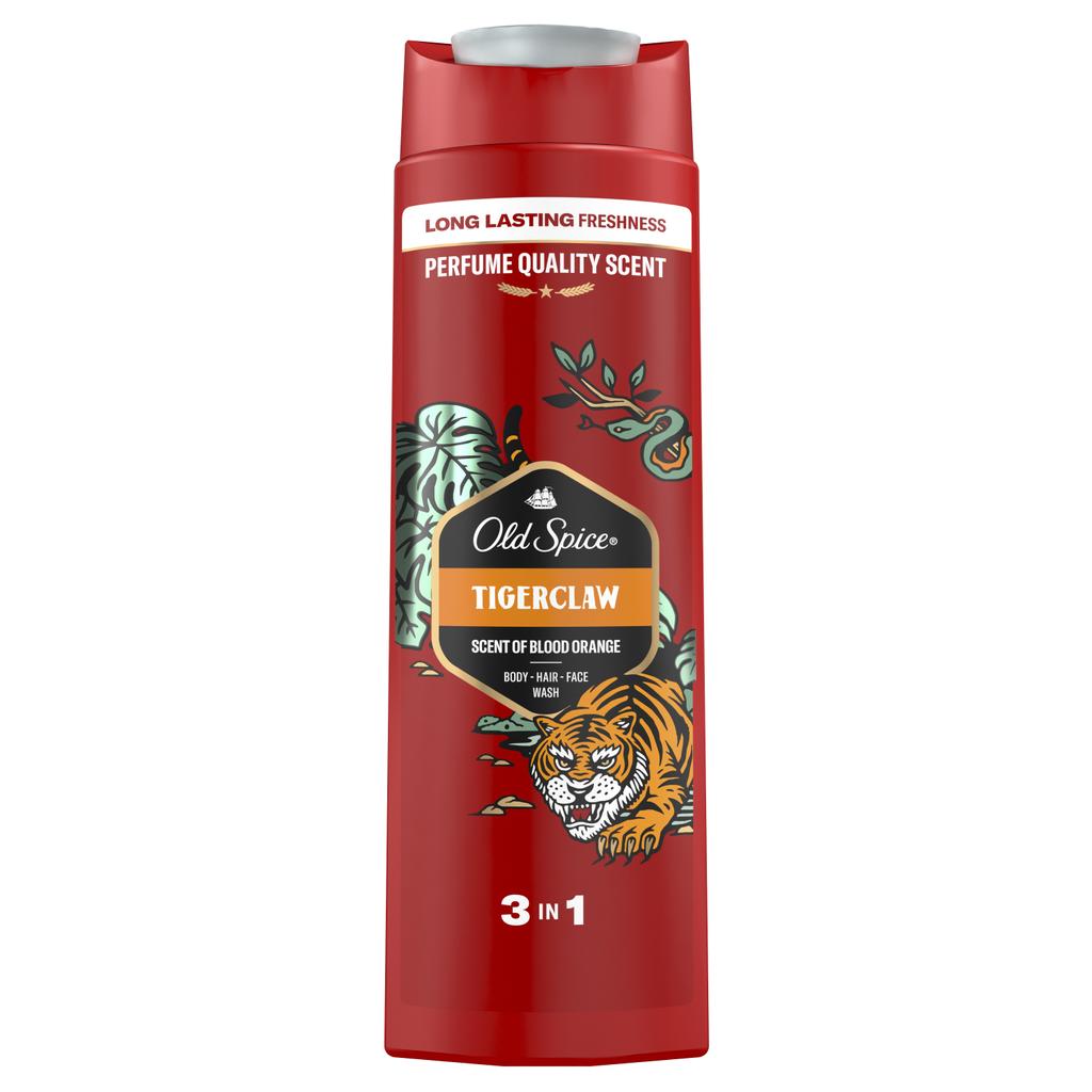 Мужской гель для душа + шампунь 3в1 OLD SPICE Tiger Claw 400 мл