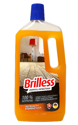 СМУ с антибактериальным эффектом Brilless для ламината и деревянных поверхностей, 1 л