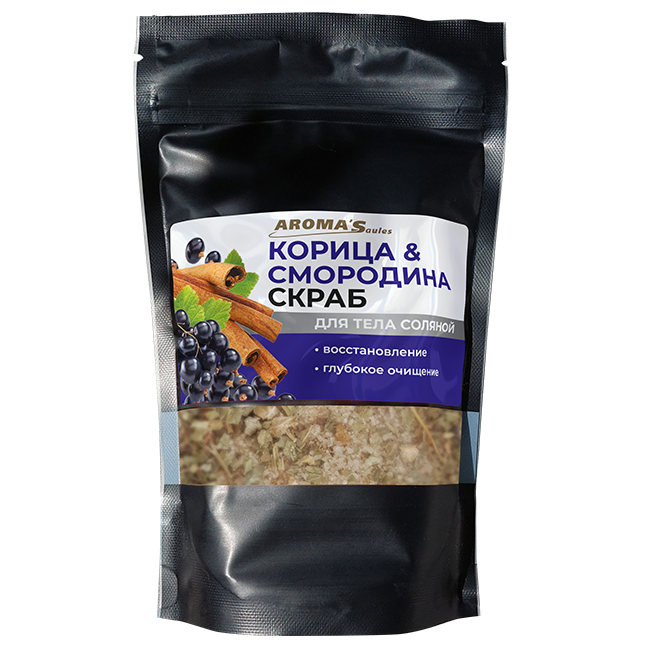 Скраб для тела "Корица & Смородина" соляной, 400 гр, дойпак