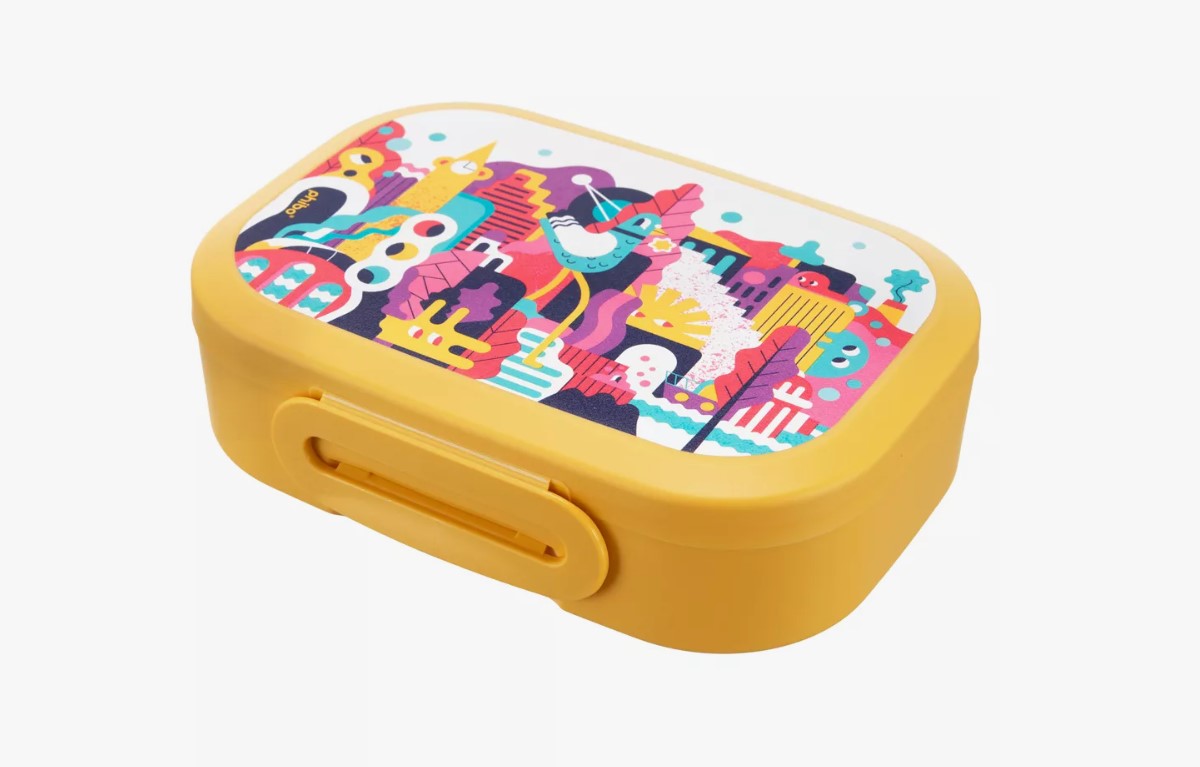 434219906 ЛАНЧ-БОКС С ДЕКОРОМ "ГОРОДСКИЕ ФАНТАЗИИ", 180x130x50ММ, 0,98Л (Желтый) 4620119424328