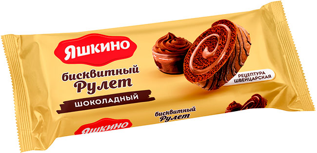 Рулет бисквитный "Яшкино" шоколадный, 200г  
