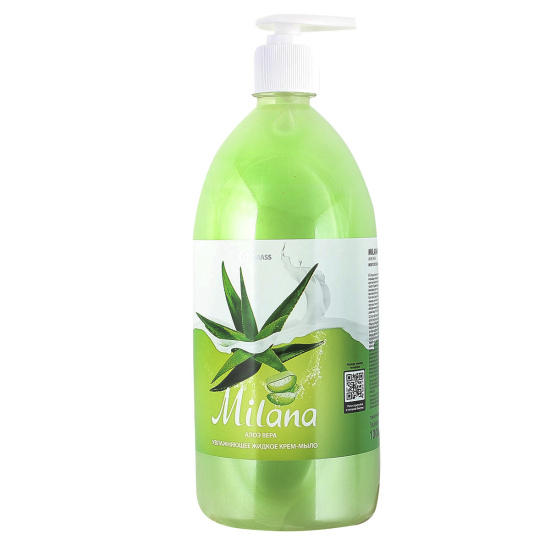 ГРАСС Жидкое Крем-мыло Milana 1000мл Алоэ вера с дозатором 