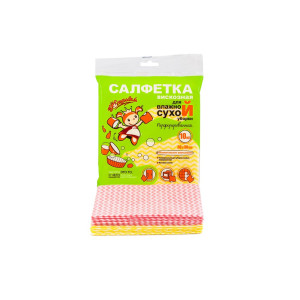 Салфетка сухая из вискозы "Золушка" перфорированная /30*30см/, 10шт.