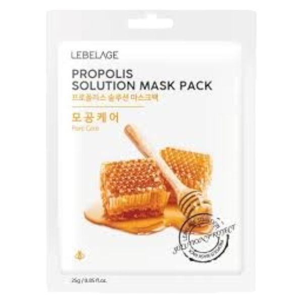 LEBELAGE. ТКАНЕВАЯ МАСКА ДЛЯ ЛИЦА PROPOLIS PROPOLIS SOLUTION MASK PACK, 25 г