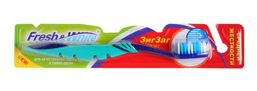 Зубная щетка Fresh&White FW381  ZIGZAG COMFORT,средней жесткости