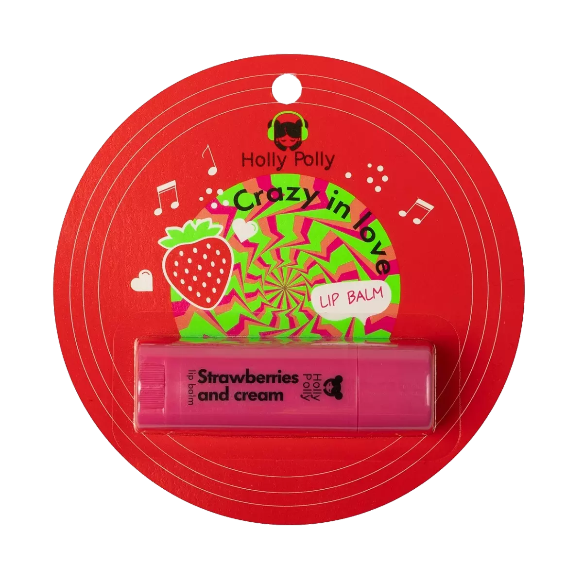 Бальзам для губ Holly Polly Crazy in love Клубника со сливками,4,8г