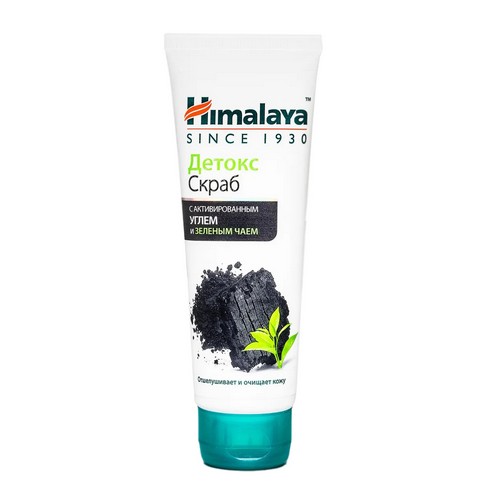 Скраб Детокс Himalaya Herbals с активированным углём и зелёным чаем, 75мл