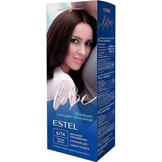 Крем-краска для волос ESTEL LOVE, тон 6/74 темный каштан
