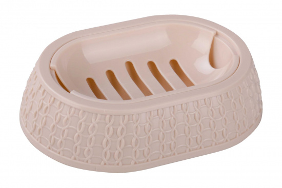 М6899 Мыльница "Вязаное плетение" (бежевый) (уп.30) 4627138648421