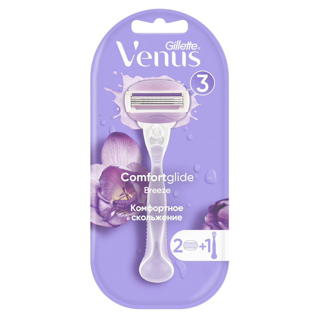 Женская бритва Gillette Venus Breeze + Сменные кассеты (cо встроенными полосками с гелем) 2 шт.