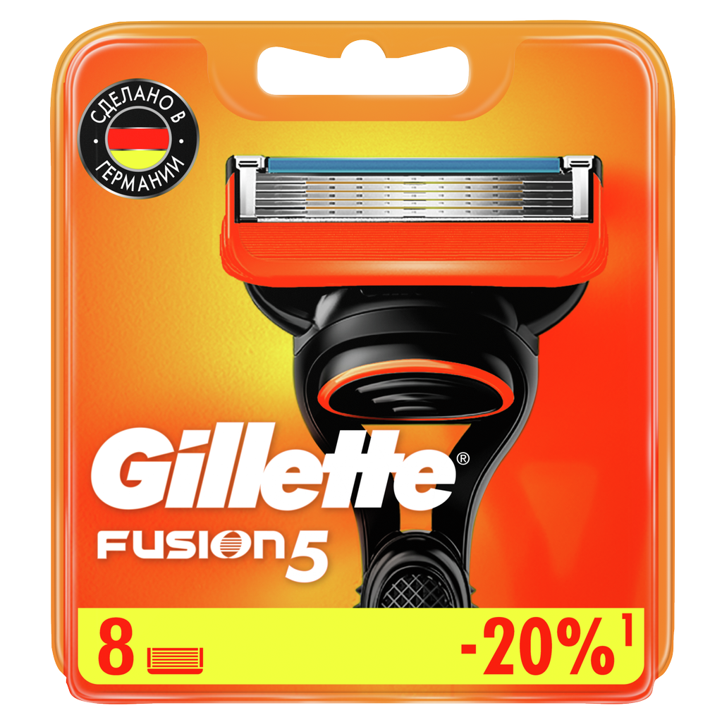Сменные Кассеты Gillette Fusion5, 8 шт., с 5 лезвиями