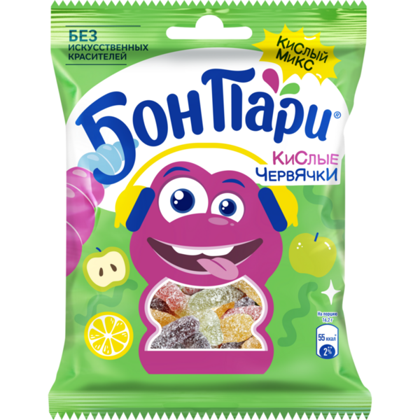 Бон Пари Сласти мордасти Кислые Червяки 75г