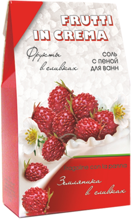 Соль с пеной для ванн FRUTTI in CRЕMA земляника в сливках, 500 г