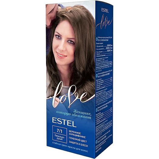 Крем-краска для волос ESTEL LOVE, тон 7/1 Пепельно-русый