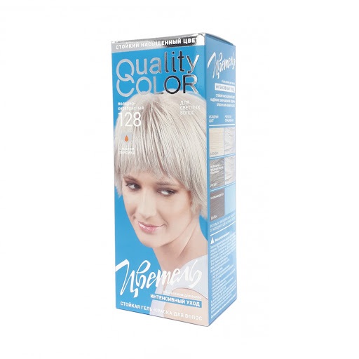Стойкая гель-краска для волос ЦВЕТЕЛЬ № 128 тон полярно-серебристый (115 мл)
