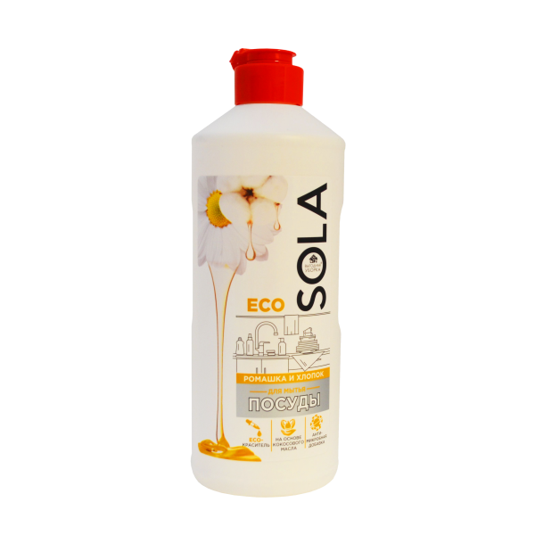 Ср-во д/мытья посуды SOLA "Ромашка и хлопок" 500мл  