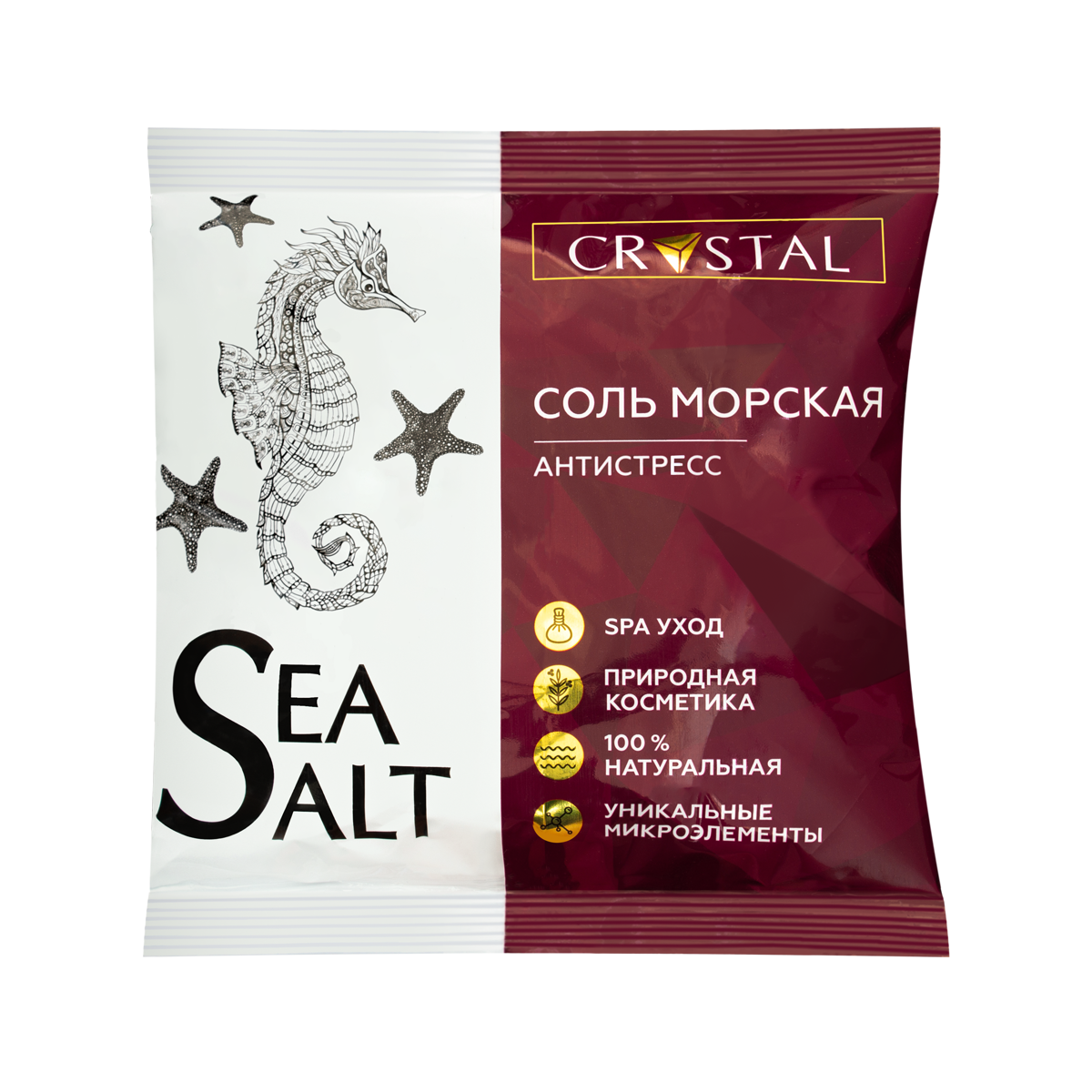 Соль косметическая CRYSTAL Морская природная с композицией эфирных масел, 1кг