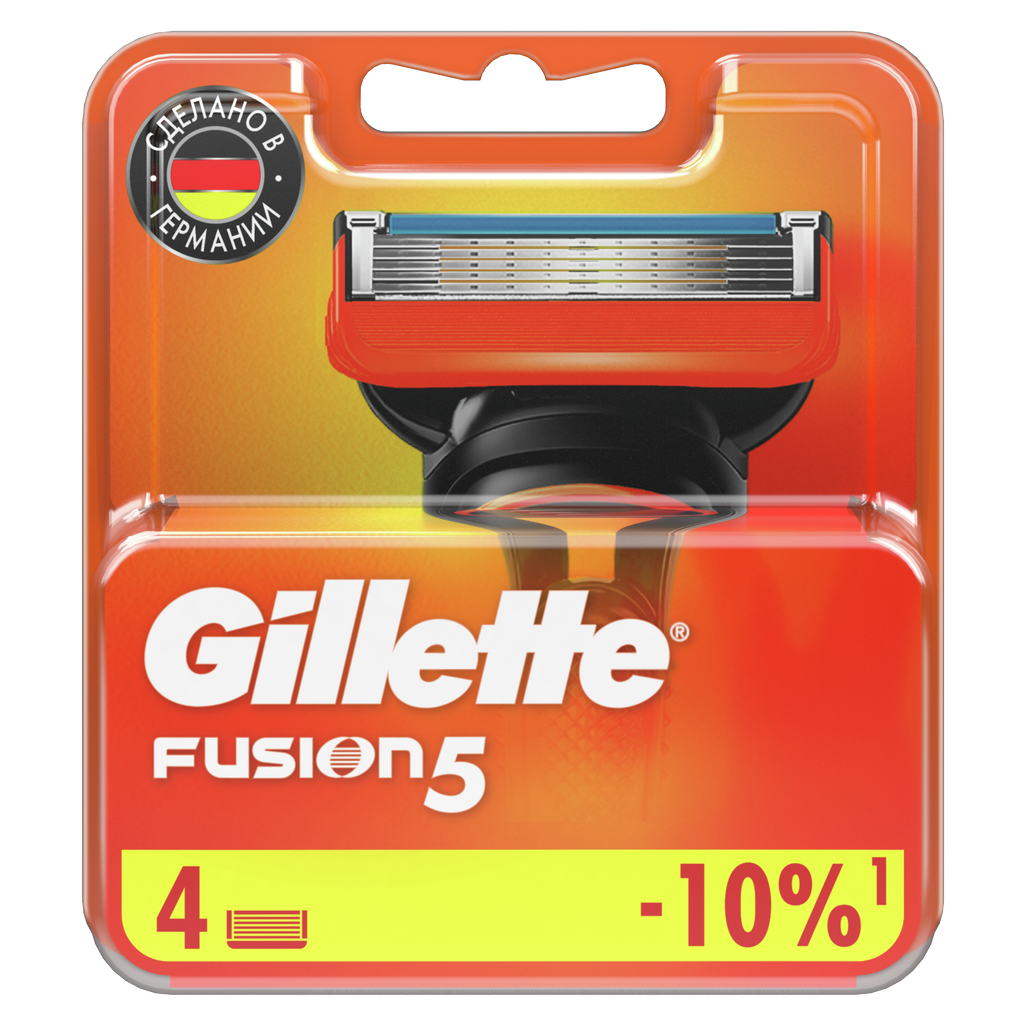 Сменные Кассеты Gillette Fusion5, 4 шт., с 5 лезвиями