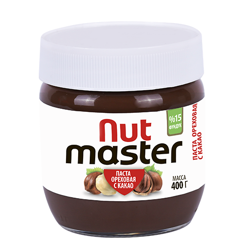 Паста ореховая с какао Nut Master, 400г/8