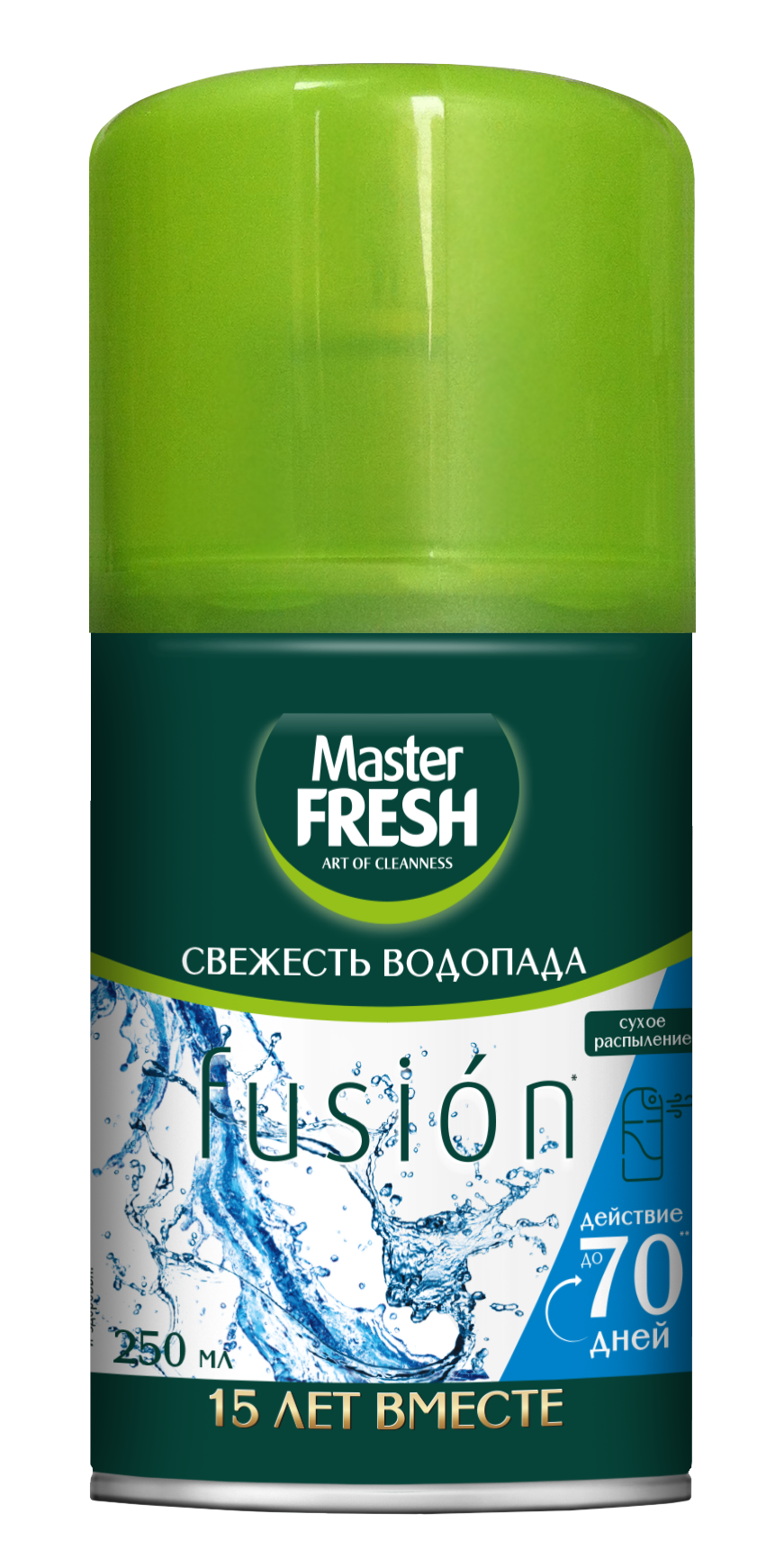Мастер Фреш освежитель воздуха - сменный баллон для авт спрея Свежесть водопада 250 мл
