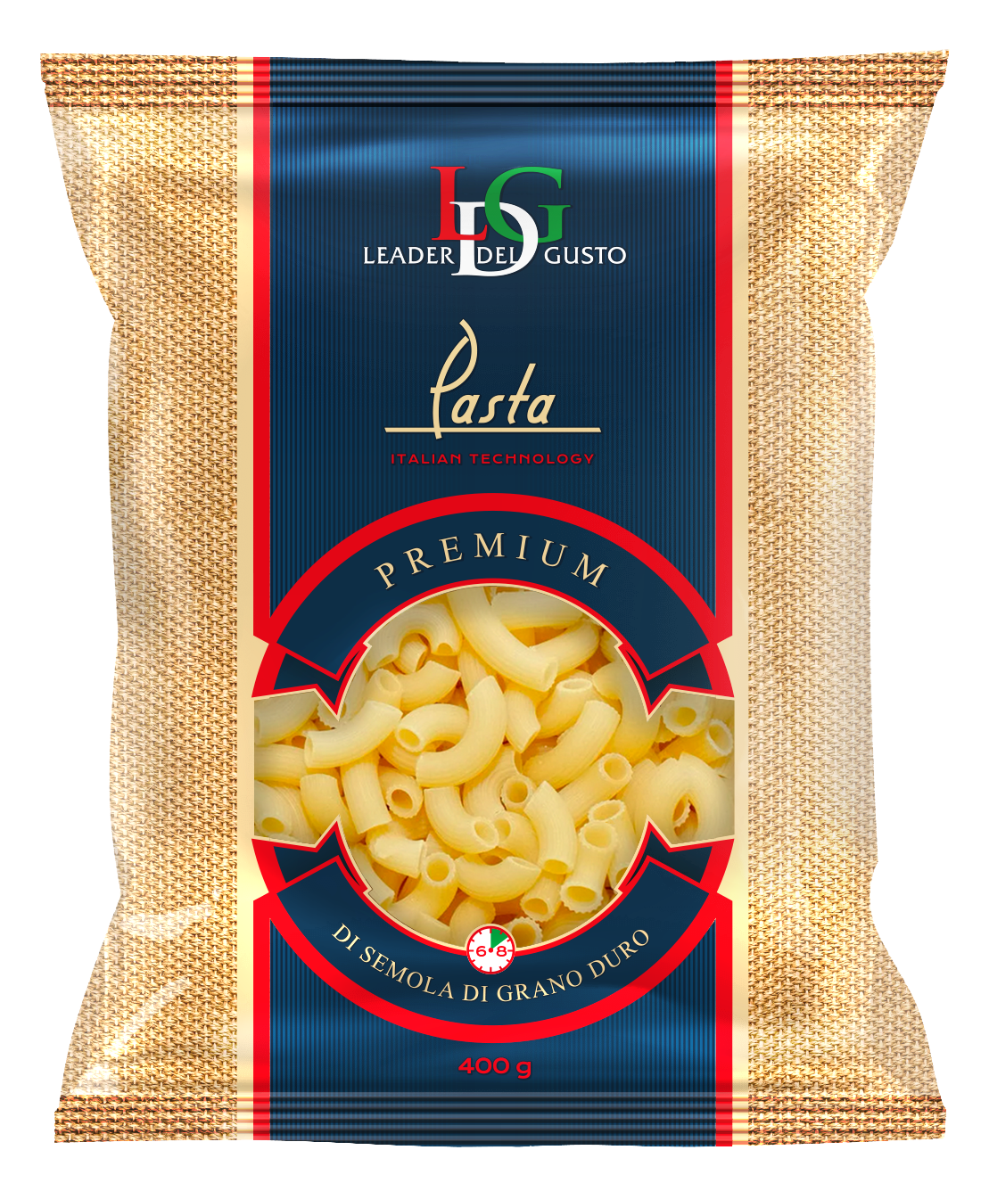 Макаронные изделия. "Leader del gusto" Рожки обыкновенные 400г