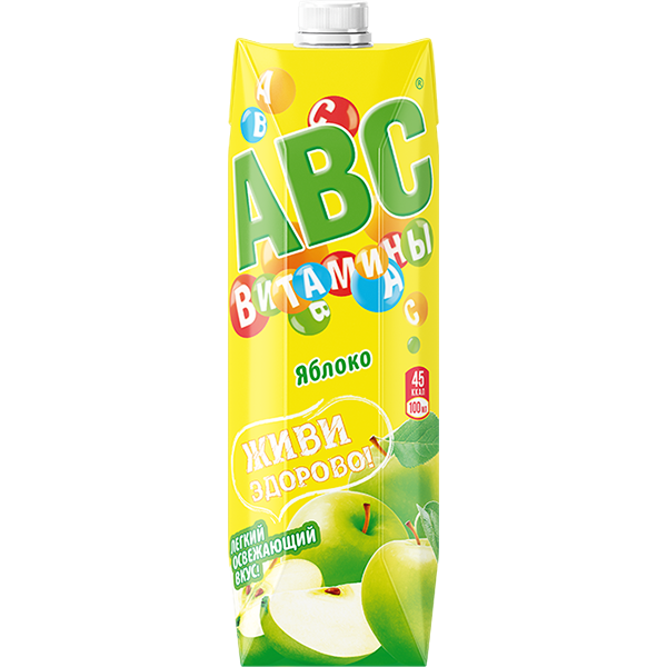 Нектар Яблочный с мякотью призма 1л АВС ВИТАМИНЫ