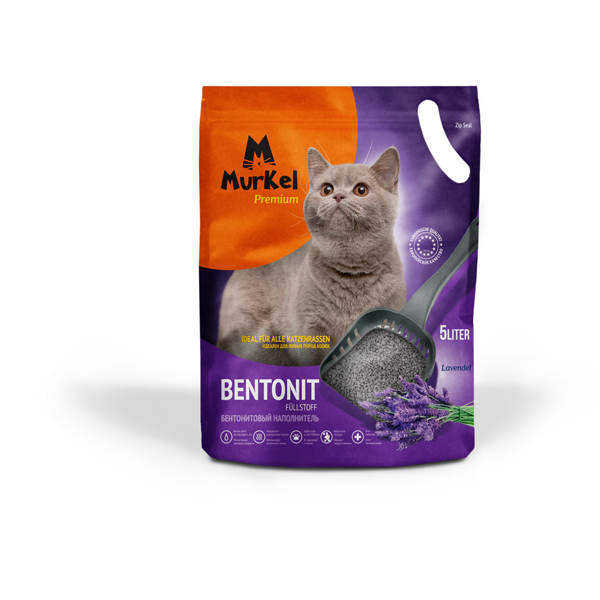 Наполнитель для кошачьего туалета Murkel 5 л бентонитовый  Лаванда 4 кг