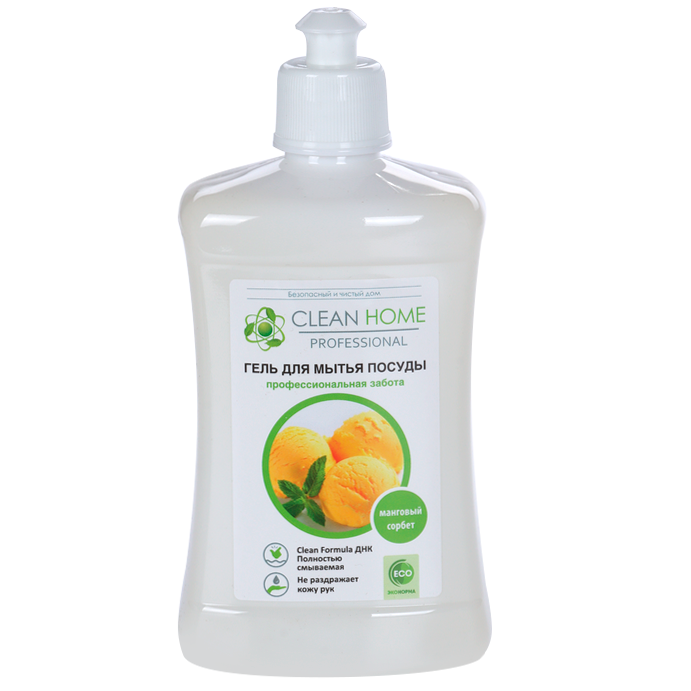 CLEAN HOME Гель для мытья посуды Манговый сорбет 500мл