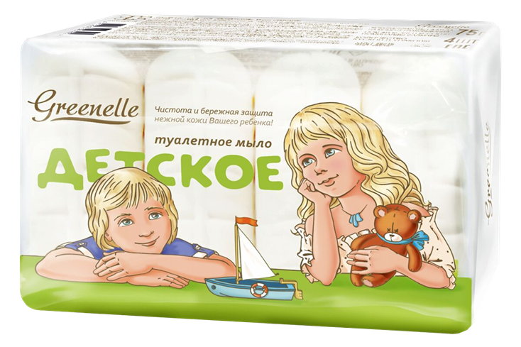 Мыло туалетное Greenelle детское в упаковке, 4х75 г