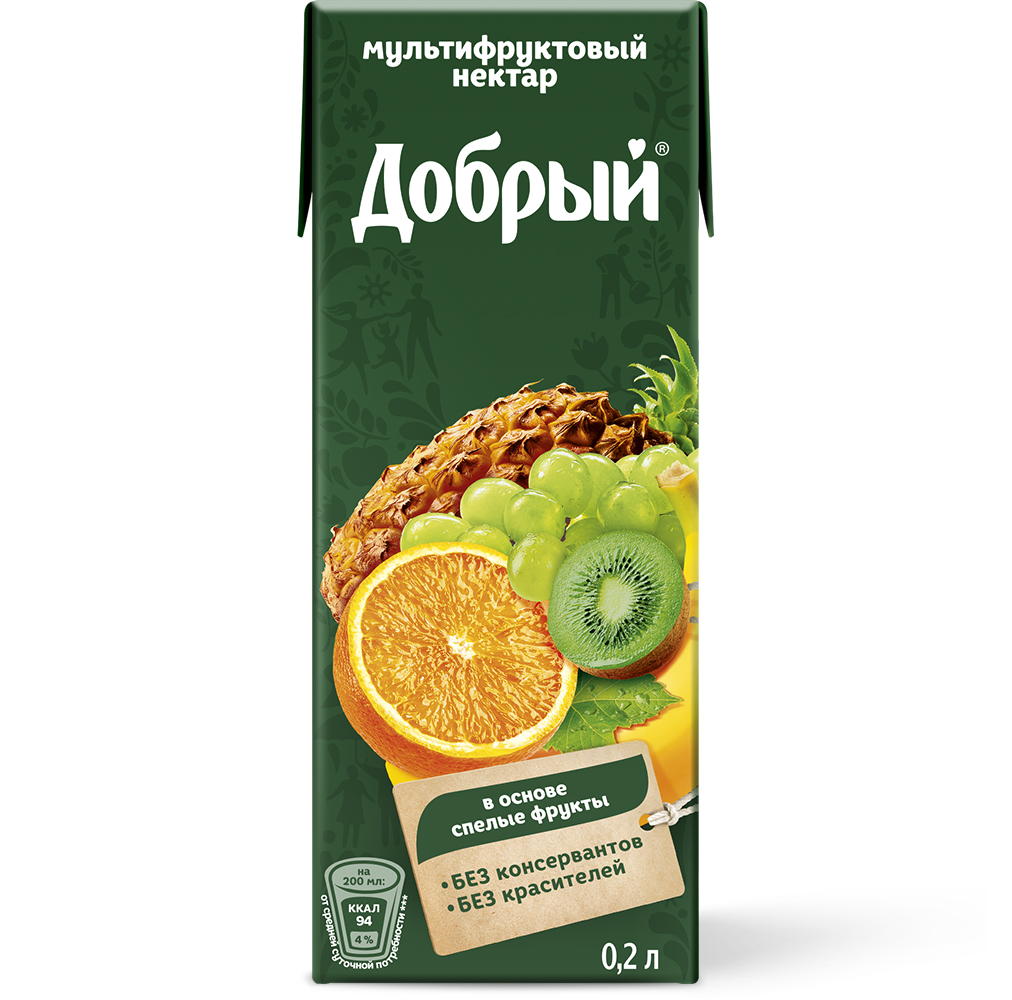 Нектар Добрый мультифруктовый, 200 мл