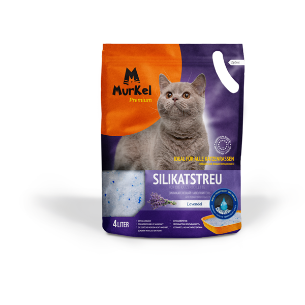 Наполнитель для кошачьего туалета Murkel 4 л силикагелевый   Лаванда 1,8 кг
