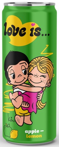 Напиток безалкогольный сильногазированный Love is... со вкусом яблока и лимона 0,33 л 