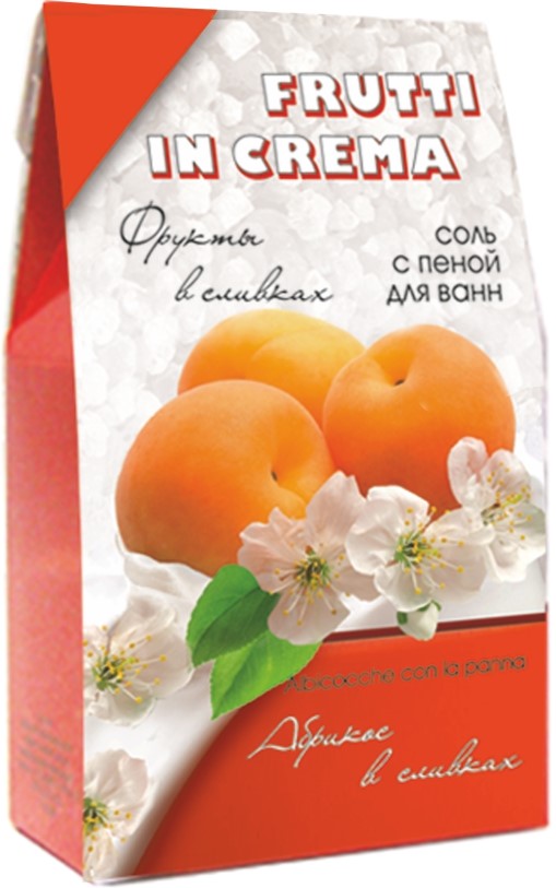 Соль с пеной для ванн FRUTTI in CRЕMA абрикос в сливках, 500 г