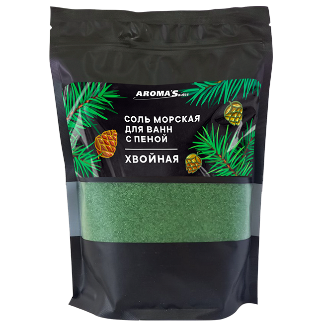 Соль морская для ванн с пеной  "Хвойная", 1200 г