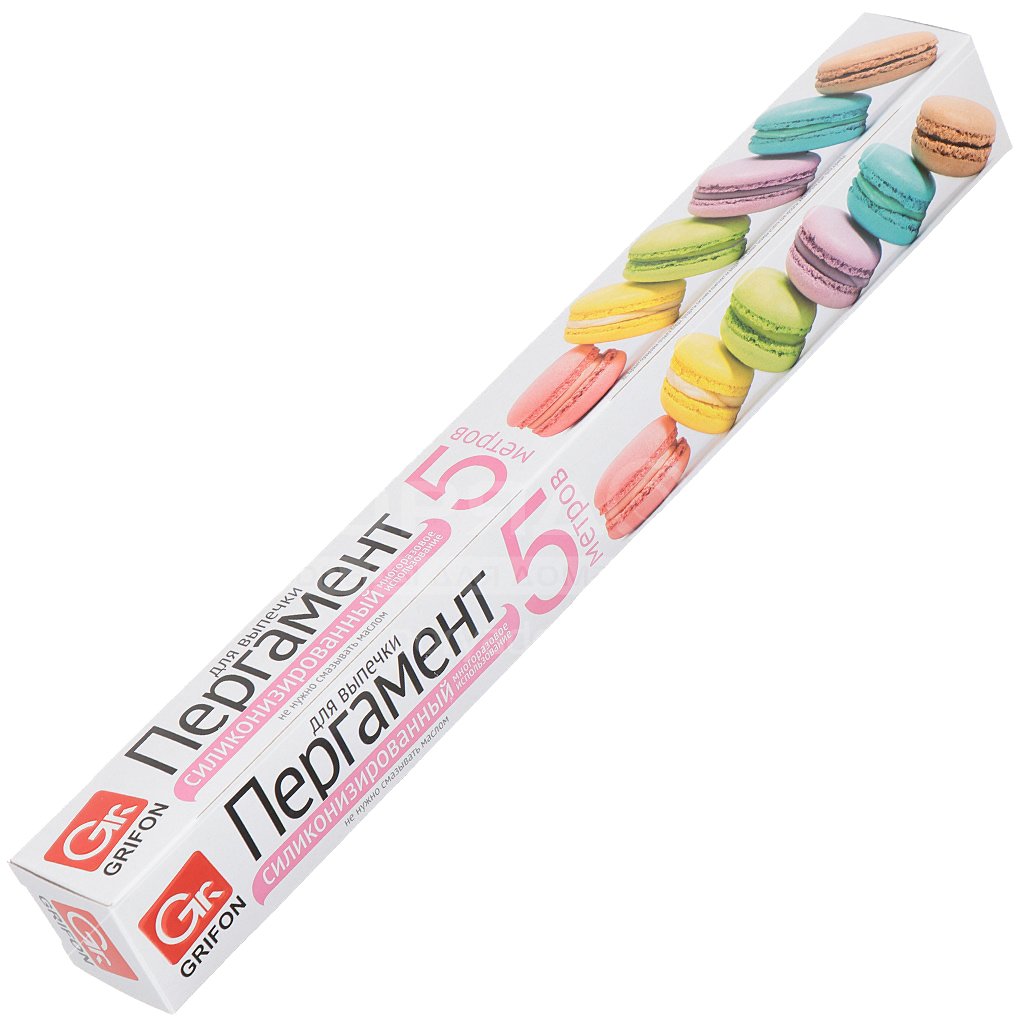 Пергамент для выпечки силикон. GRIFON 380мм x 5м в футляре /30/1-48