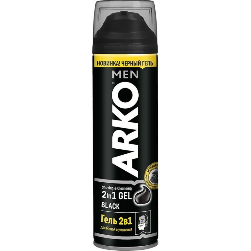 Гель для бритья 2 в 1 ARKO Black, 200 мл