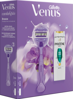 Женский набор для Venus Comfortglide Breeze с шампунем Pantene Aqualight 250 мл