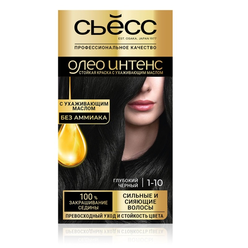 Краска стойкая для волос SYOSS 1-10 Глубокий черный, 115 мл