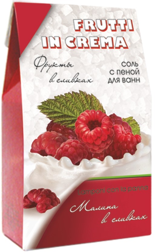 Соль с пеной для ванн FRUTTI in CRЕMA малина в сливках, 500 г