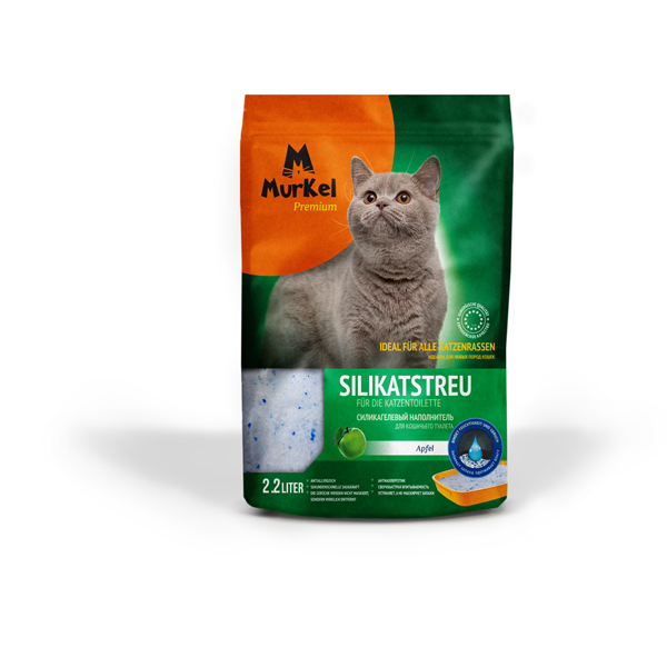 Наполнитель для кошачьего туалета Murkel 2,2 л силикагелевый   Яблоко 1 кг