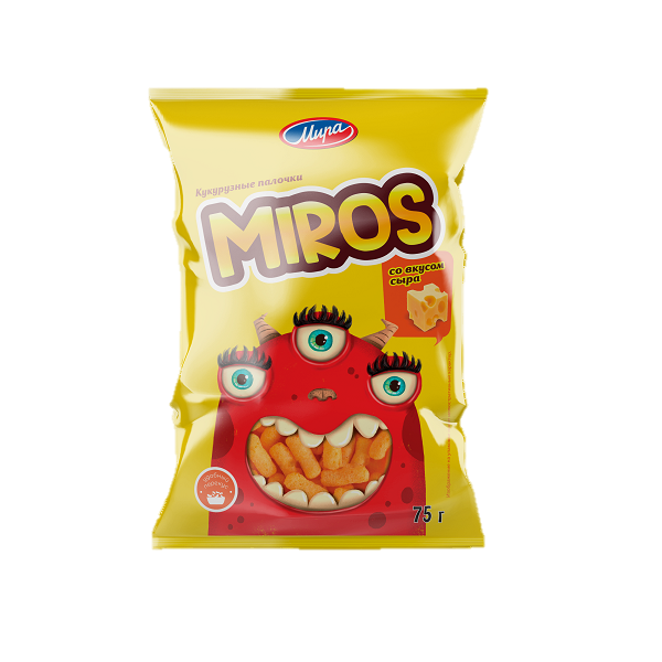 Палочки кукурузные "MIROS" со вкусом сыра, 75г