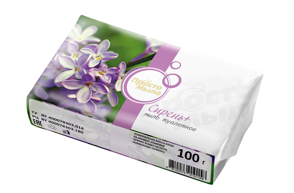 Мыло туалетное Просто мыло Сирень +, 100 г