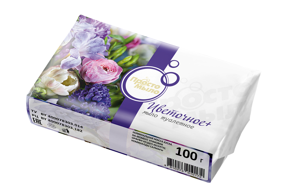 Мыло туалетное Просто мыло Цветочное +, 100 г