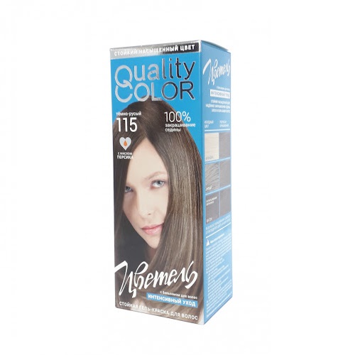 Стойкая гель-краска для волос ЦВЕТЕЛЬ № 115 тон тёмно-русый (115 мл)