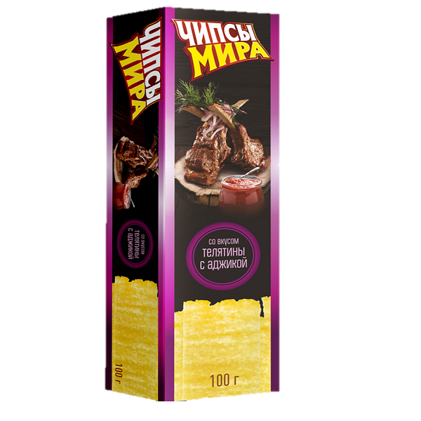 Чипсы "Мира" со вкусом телятины с аджикой, 100г