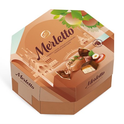 КОНФЕТЫ В КОРОБКЕ MERLETTO С ОРЕХАМИ 1/150