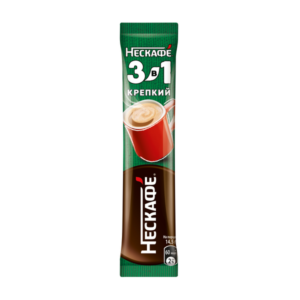 NESCAFE® 3в1 Крепкий. Напиток кофейный растворимый.14.5 г