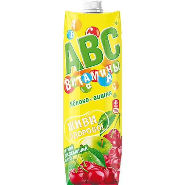 Нектар Яблочно-вишневый с мякотью призма 1 л АВС ВИТАМИНЫ