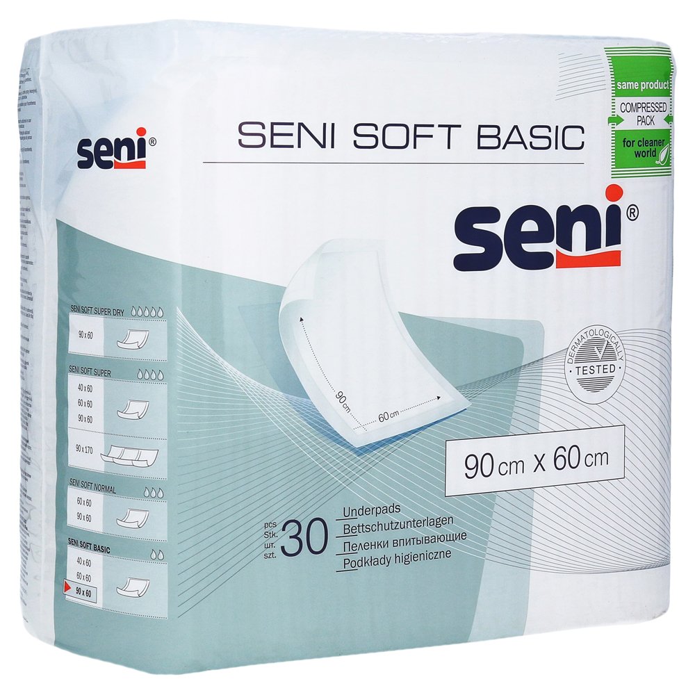 Пеленки Seni Soft Basic одноразовые впитывающие 90х60 см, 30 шт.