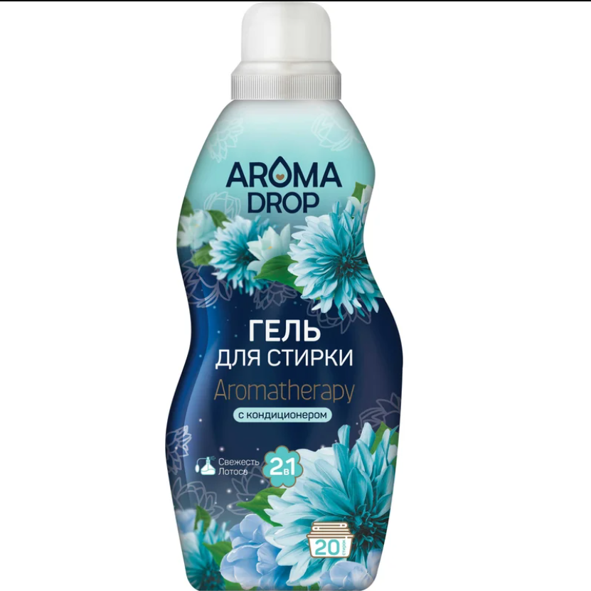 Гель для стирки AROMA DROP 2 в 1 Aromatherapy Свежесть лотоса, 1 л